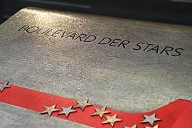 Plaque « Boulevard der stars » en allemand.