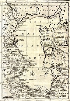 A map of the Caspian Sea in the mid-1700s