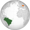 ]] на карті. English: Ukraine and Brazil locator map.