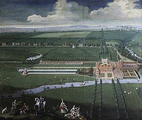 A Bird's-eye View of Charlecote Park, Warwickshire from the West