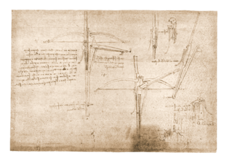 The Rapid Fire Crossbow drawn by Leonardo da Vinci on folio 153r of the Codex Atlanticus CAH 0153r.png