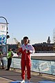 Deutsch: Kanusport bei den Olympischen Jugendspielen 2018; Tag 10, 16. Oktober 2018; Finale Jungen Einer-Kajak-Slalom: Lan Tominc (Slowenien, Gold) - Guan Changheng (China, Silber) - Tom Bouchardon (Frankreich, Bronze) English: Canoeing at the 2018 Summer Youth Olympics at 16 October 2018 – Boys' K1 slalom Gold Medal Race: Lan Tominc (Slovenia, gold) - Guan Changheng (China, silver) - Tom Bouchardon (France, bronze)