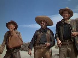 Armendáriz with Harry Carey Jr. and John Wayne in 3 Godfathers (1949)
