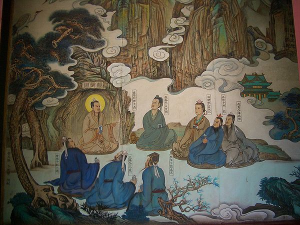 Wang Chongyang, founder of the Quanzhen School, depicted in Changchun Temple, Wuhan