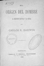 El origen del hombre, la selección natural y la sexual (1880), por Charles Darwin    
