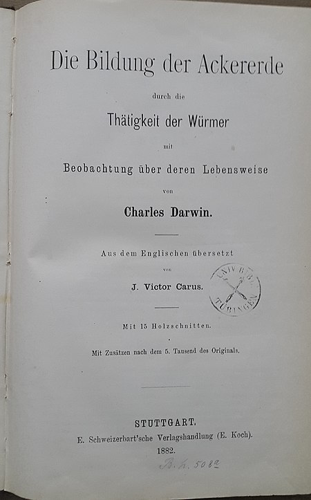 Charles Darwin Würmer 1882 Titel
