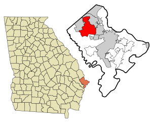 Condado de Chatham Georgia Áreas incorporadas y no incorporadas Pooler Highlights.svg