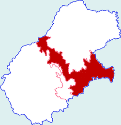 銅川市中の印台区の位置