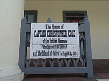 A commemorative woodwork in Banda Neira dedicated to Christopher Cole. Christopher Cole Banda Neira Commemorative Woodwork.jpg