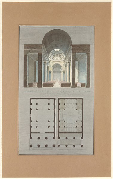 Fichier:Church of the French Protestants (Eglise Français du Saint Esprit), New York (section and plan) MET DT998.jpg