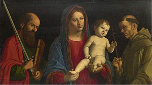 Cima da Conegliano, Vierge à l'Enfant entre les Saints Paul et François.jpg