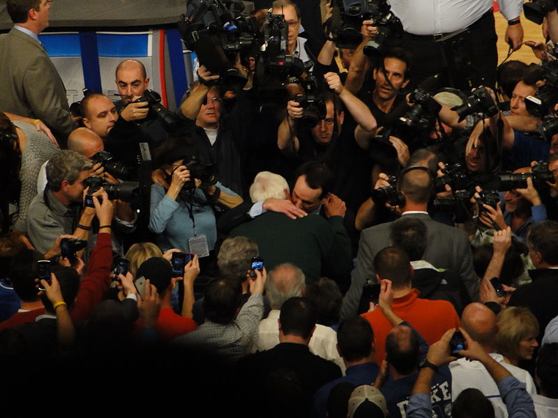 File:Coach K hugs Bob Knight.jpg