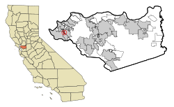 Contra Costa County California Incorporated and Unincorporated areas East Richmond Heights Highlighted.svg