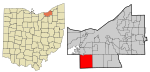 Cuyahoga County Ohio incorporated and unincorporated areas Strongsville highlighted.svg