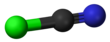 Kugel-Stab-Modell von Chlorcyan