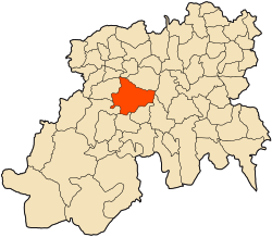 Localização da cidade dentro da província de Médéa