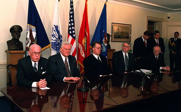 Guntis Ulmanis (centre) with President of Lithuania Algirdas Brazauskas (first to left) and President of Estonia Lennart Meri (second to left) during 