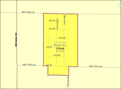 Detailed map of Elbing, Kansas