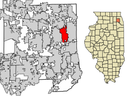 Location of Villa Park in DuPage County, Illinois.