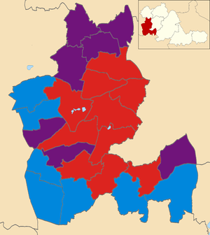 2014 local election results in Dudley Dudley wards 2014.png