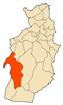 Localização da cidade dentro da província de Tébessa