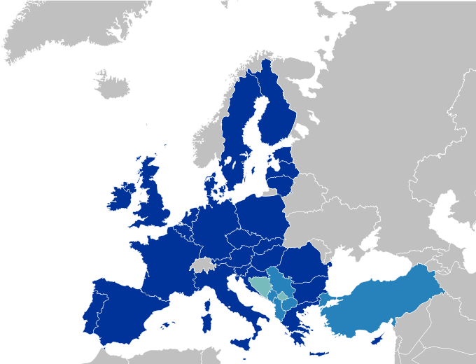 File:EU28-candidate countries map.svg