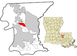 East Baton Rouge Parish Louisiana incorporated and unincorporated areas Brownfields highlighted.svg