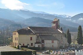 Eglise de Brassac et montagne - Brassac (Ariège).JPG