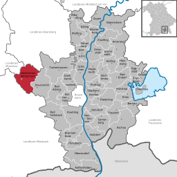 Läget för Feldkirchen-Westerham i Landkreis Rosenheim