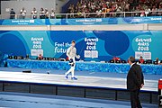 Deutsch: Fechten bei den Olympischen Jugend-Sommerspielen 2018: Tag 1, 7. Oktober 2018, Jungen, Säbel, Finale - Krisztián Rabb (HUN) - Hyun Jun (KOR) (USA) 15:13 English: Fencing at the 2018 Summer Youth Olympics at 7 October 2018 – Boys' sabre Gold medal match – Krisztián Rabb (HUN) Vs Hyun Jun (KOR) (USA) 15:13