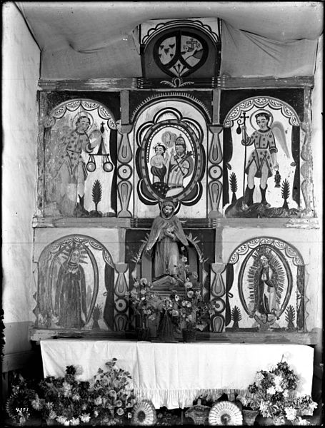 File:Figures on the side altar at Mission Santa Cruz, New Mexico, ca.1900 (CHS-4351).jpg