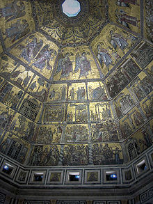 Mosaic ceiling of the Baptistery of St John in Florence, dating from around 1225. Firenze.Baptistry.ceiling01.JPG