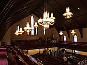 First Baptist Church Wilmington Interior facing Narthex from Balcony