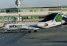 Fokker 100 of Jetsgo at Toronto Airport in September 2004