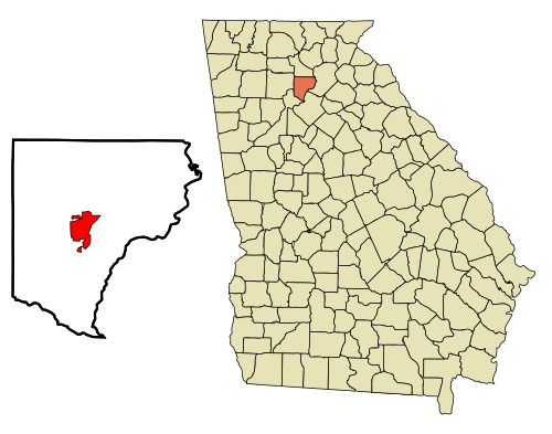 Location in Forsyth County and the state of Georgia