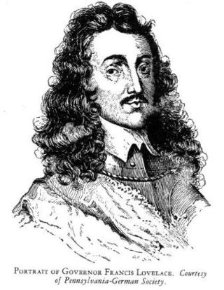 <span class="mw-page-title-main">Francis Lovelace</span> Royalist, early proprietary governor of NY, US (1621–1675)