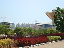 A view of Gachibowli, the Hyderabadean suburb which hosted the Games Gachibowli hyderabad.jpg