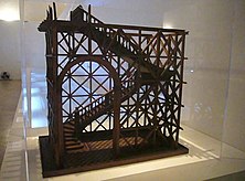 Model of the seismically protective wooden structure, the "gaiola pombalina" (pombaline cage), developed for the reconstruction of Pombaline Lower Town Gaiola pombalina.jpg