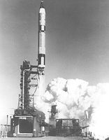 Start of the Gemini GT-2 mission