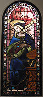 The Virgin of the Annunciation label QS:Len,"The Virgin of the Annunciation" label QS:Lpl,"Maryja ze Zwiastowania" 1498-1503. stained glass medium QS:P186,Q1473346 . 199.4 × 78.8 cm (78.5 × 31 in). Washington, D.C., National Gallery of Art.