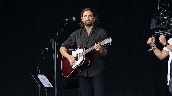 Bradley Cooper was filmed during a performance at the 2017 Glastonbury Festival in a scene that was used for the film. Cooper's voice On filming A Sta