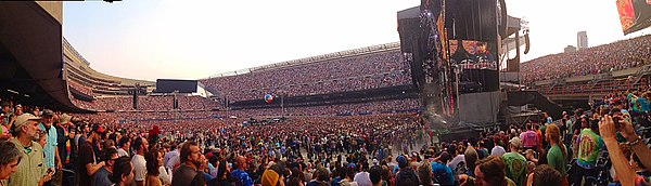 Panorama of the Fare Thee Well performance at Soldier Field, Chicago on July 03, 2015