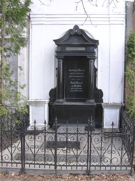Lassalle's tomb in Breslau, now the Old Jewish Cemetery, Wrocław