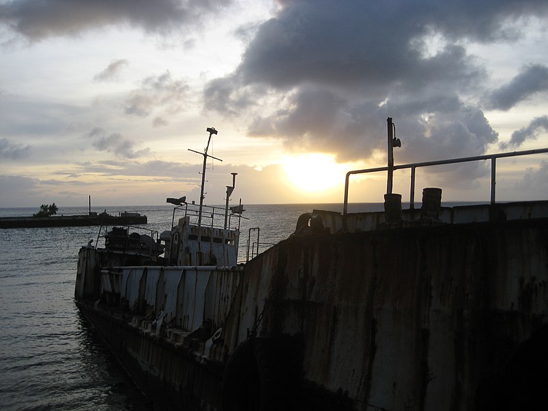 File:Gugeegue's Beached LCM with Pier in Background.jpg