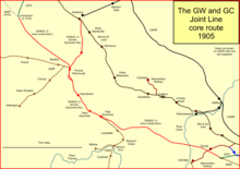 System map of the Great Western and Great Central Joint Line core section Gw&gc-core.png