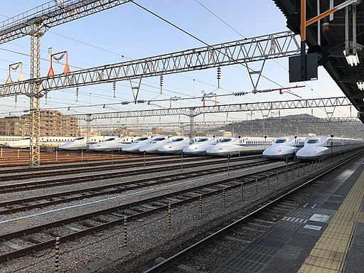 Hakata General Train Base from platform of Hakata-Minami Station 5