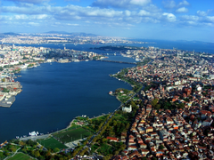 Vista aérea do Corno de Ouro