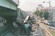 The damaged Kobe Route of the Hanshin Expressway