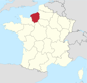Lage der früheren Region Haute-Normandie in Frankreich