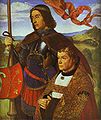 Jean Hey. "Portret van Francis de Chateaubriand begeleid door St. Mauritius. 1500". Glasgow Museums and Art Galleries, Glasgow, UK.